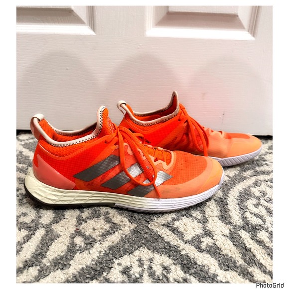 Adidas Adizero Ubersonic 4 Tennis Shoes Sneakers Solar Orange/Metallic Size 9.5 - Picture 2 of 6